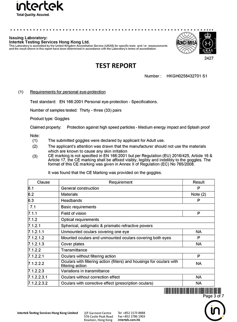 Test report 1-3